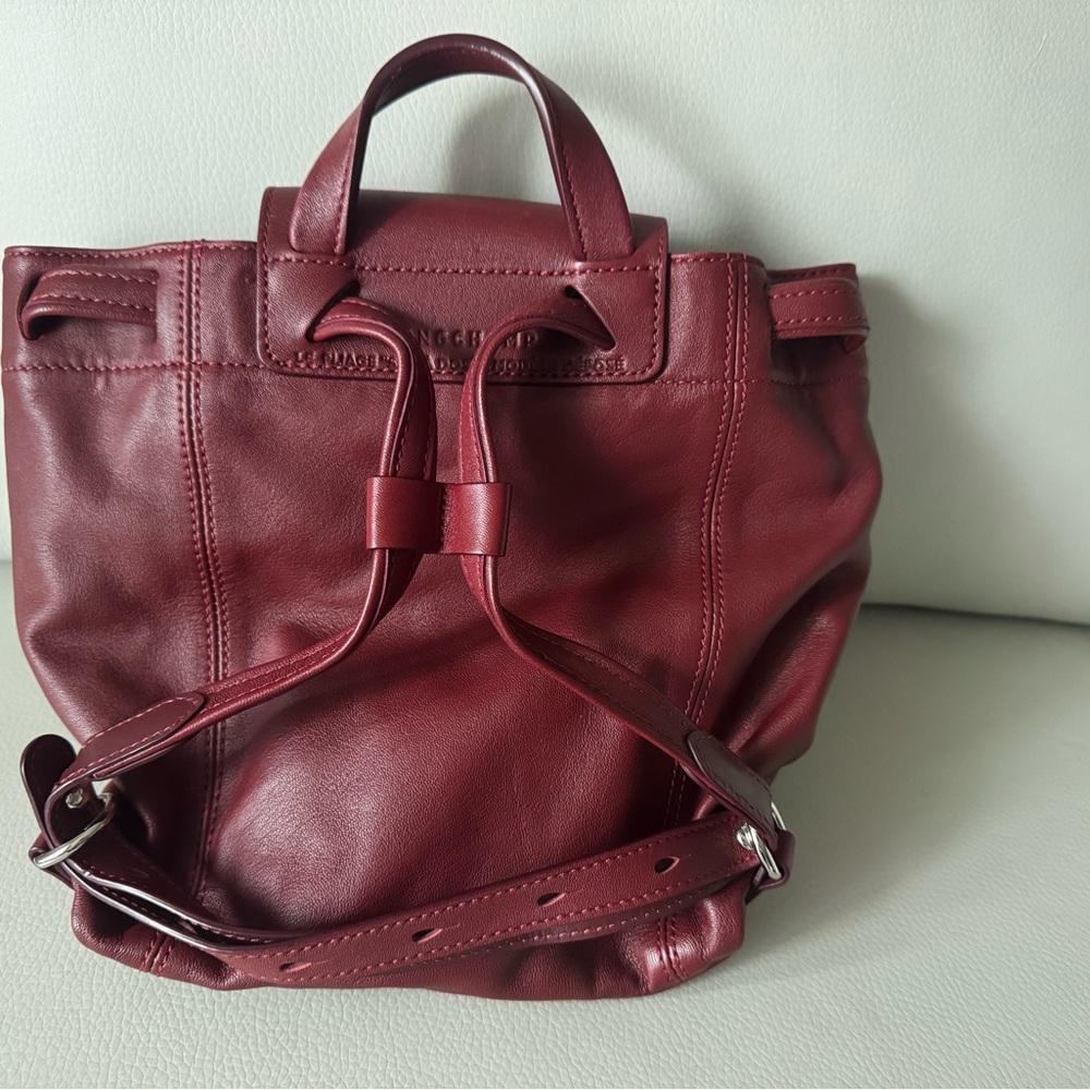 LONGCHAMP ALL LEATHER BURGUNDY Backpack - Picture 5 of 6